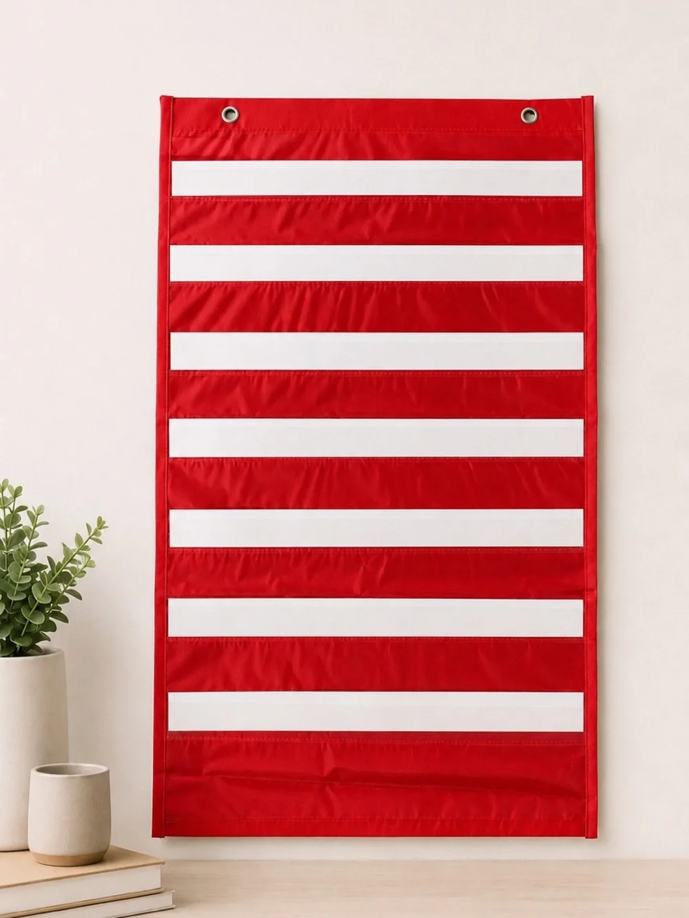 Teaching Tree Pocket Chart Scheduler Classroom Organizer Hanging Red Chart